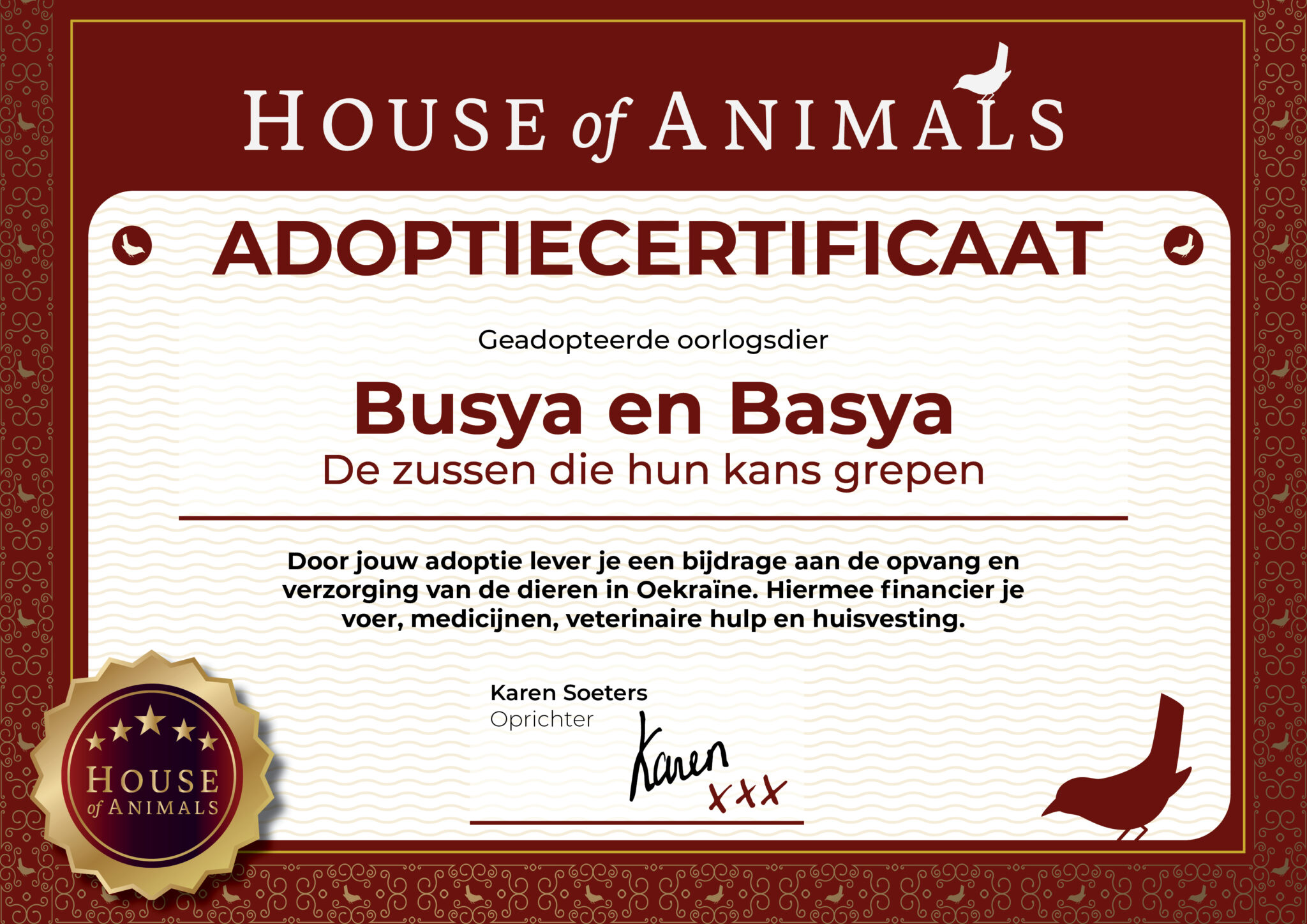 certificaat Busya en Basya